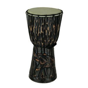 15 Inch Tall Hand Carved Elephant Djembe Drum